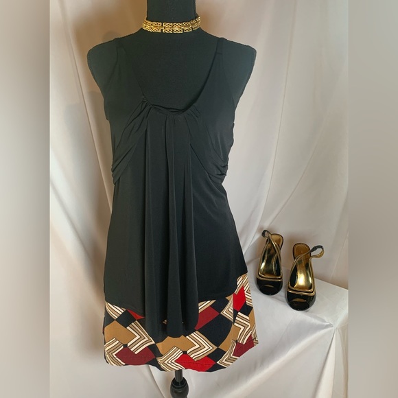 Ann Taylor Loft skirt color block geometric print, size 14 petite - Picture 11 of 12